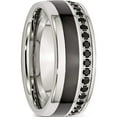 thumbnail image 4 of Stainless Steel Polished Black Ceramic Inlay Cz 9mm Band (Size 9.5) Made In China sr388-9.5, 4 of 5