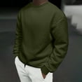 thumbnail image 2 of KeShDi Long Sleeve Shirts for Men Flannel Shirt Men Casual Fashion Solid Round-Neck Pullover Long Sleeve Sweatshirt Army Green L, 2 of 5
