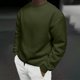 thumbnail image 1 of Blusas y camisas de manga larga con cuello redondo para hombre, estilo casual, liso, con cuello redondo, sudadera de manga larga, blusa de poliéster para hombre, 1 of 6
