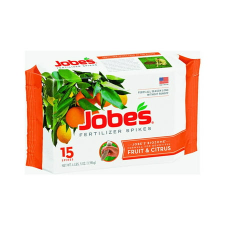 01612 Fertilizer Spikes for Fruit and Citrus Trees, 9-12-12, 15 Pack, Sold on Walmart By Jobes From