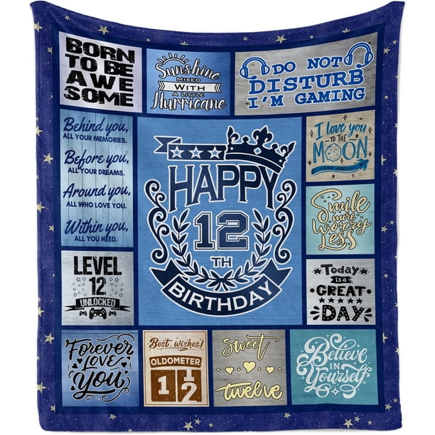 LHSHID 12 Year Old Girl Boy Gift Ideas Throw Blanket 12th Birthday Gifts for Girls Boys Best Gifts for 12 Year Old Girl 12th Birthday Decorations for Girls Boy 30"x40"