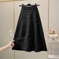 thumbnail image 5 of Floral Flare Maxi Skirts Womens Plus Size High Waist Elegant Dressy Casual Aline Long Skirts Black, M, 5 of 5