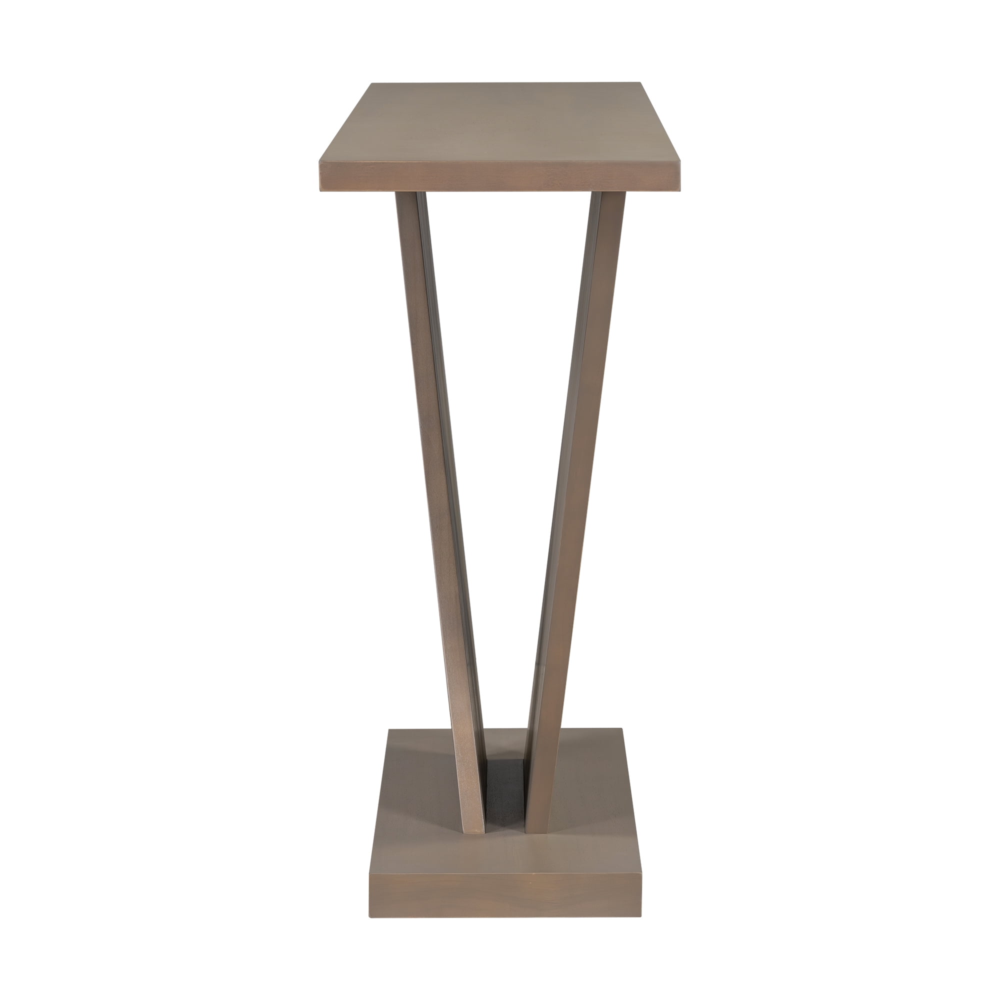 EUROCO 59.8" Console Table with V-Base Design,Wooden Entryway Sofa Table, Unique Long Accent Hallway Table for Living Room,Taupe