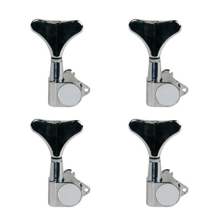 Grover Tuning Keys - Seismic Audio Set of 4 Universal Chrome 2x2 Tuners - 2x2 Bass Guitar Machine Heads Tuning Keys Silver - SAGA40Silver
