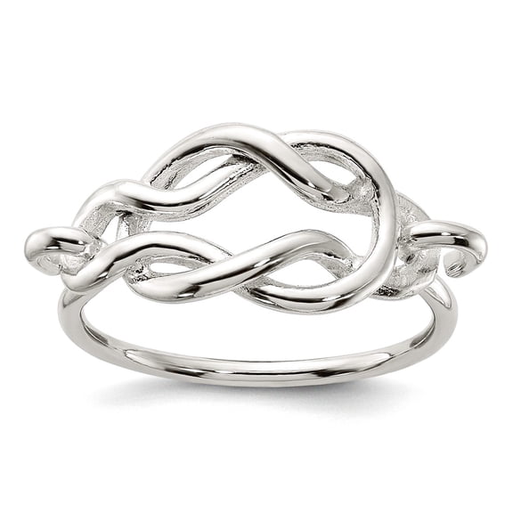 925 Sterling Silver Polished Double Fancy Knot Ring Size 6 Ring for Women - 2.1 Grams