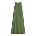 thumbnail image 5 of XIAOCHA Solid Maxi Dress For Women Sleeveless V Neck Split Summer Beach Cover Up, 5 of 5