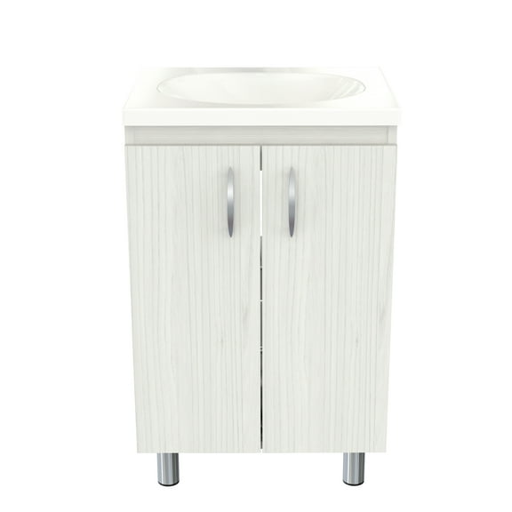 Inval Washed Oak Bathroom Vanity with Sink Bowl