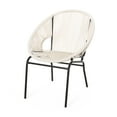 thumbnail image 6 of Hayk Outdoor Modern Faux Rattan Club Chair, Set of 2, White and Black, 6 of 9