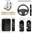 thumbnail image 5 of Jeiento Dragonfly Car Accessories Sets with Auto Seat Protector Steering Wheel Cover Seatbelt Pads Floral Trash Bin Rearview Mirror Cover Coasters Keychain Lipstick Holder Auto Decor 13pcs, 5 of 7
