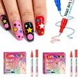 thumbnail image 2 of 12 Colors Nail Art Markers for Kids, Quick Dry Graffiti nail art pens for painting nails, Ultra Thin Curve Diy Nail Doodle Pens (12 Colors-B), 2 of 12