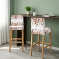 thumbnail image 2 of Coffee Eucalyptus Bar Stool Cover Set of 4, Spring Summer Farmhouse Leaves Watercolor Stretch Bar Chair Cover, Removable Washable Pub Counter Stool Chair Slipcover for Kitchen Dining Room Pub Cafe, 2 of 9