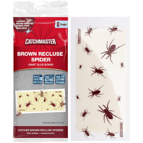 Catchmaster Brown Recluse Spider Giant Glue Boards 6Pk, Spider Killer Glue Traps for Home