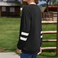 thumbnail image 4 of Dweltoz Girls Long Sleeve Shirts Striped Color Block Crewneck Tees Casual Loose Fit Tunic Tops Soft Pullover Sweatshirts Kids Big Girls Fall Back to School Clothes Size 2-13 Years,Black, 4 of 6