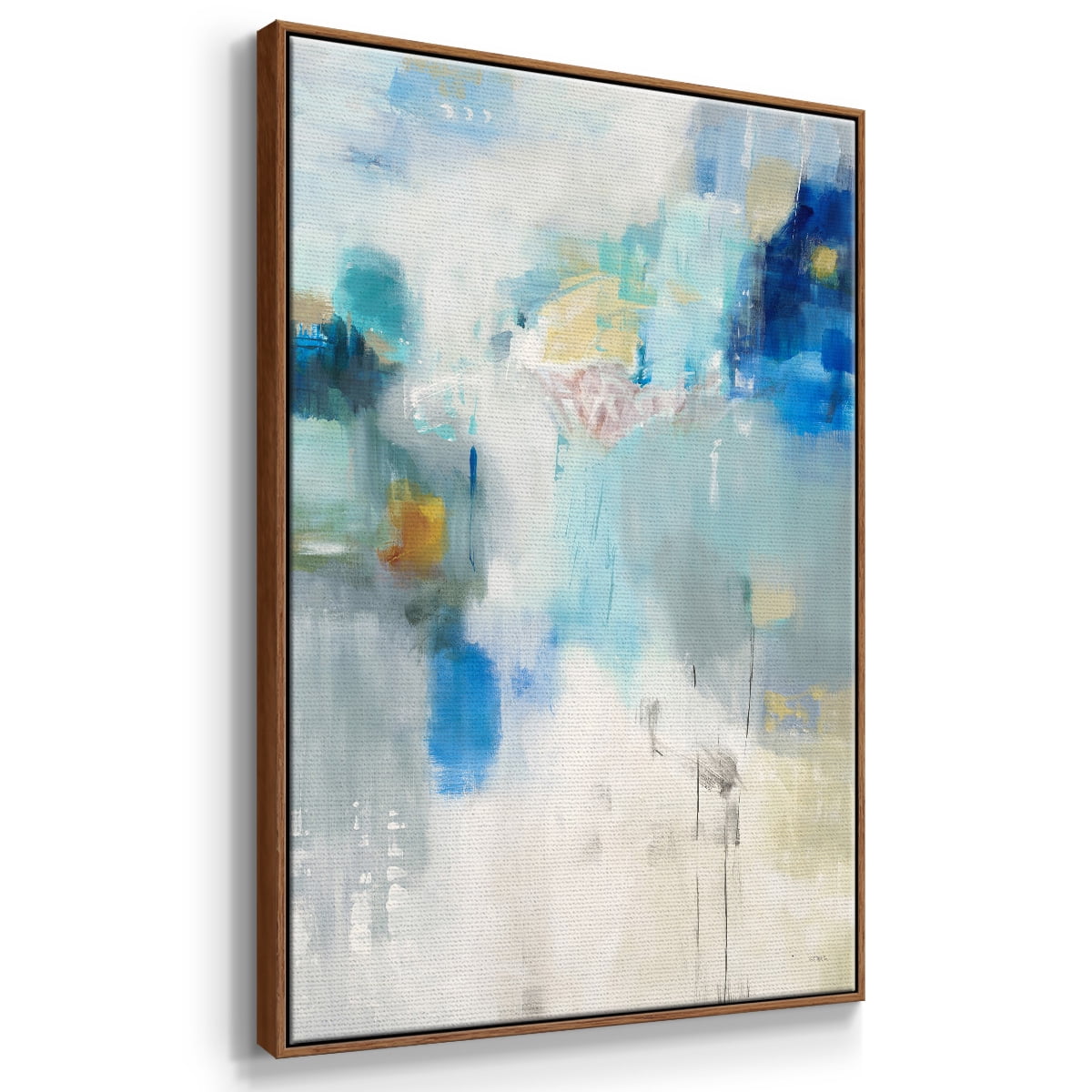 Celeste Motion I Framed Premium Gallery Wrapped Canvas - Ready to Hang - 17 x 25 - Walnut Floating Frame