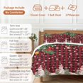 thumbnail image 6 of Christmas Tree Comforter Set California King Size, Snowman Winter Snowflakes Red Black Plaid Soft Bedding Set for Man Woman, 4 Pieces Duvet Cover Set with Fitted Sheet, 2 Pillowcases, 6 of 9