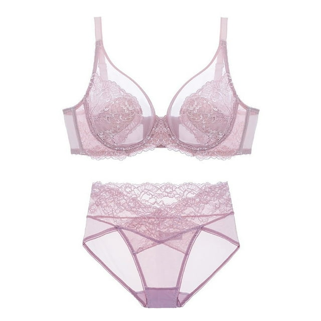 Womens Bra Set,Casual Slim Large Bust Small Look Full Cup Lace with Support