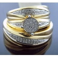 thumbnail image 2 of Lakshya Jewel LLC Trio Ring Set His & Her Wedding Ring Set 14K Yellow Gold Finish Round Cut CZ, 2 of 3