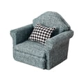 thumbnail image 4 of Sofá individual en miniatura, sillón decorativo de tela con almohada, para niños verde oscuro, 4 of 9