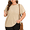 Apricot, variant on Womens T Shirts Plus Size Tops Short Sleeve Ribbed Stretchy Cozy Blouse Summer Crew Neck Tee Shirts Military Green 3X