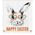 thumbnail image 3 of Ambesonne Happy Easter Shower Curtain, Funny Bunny Glasses, 69"Wx75"L, Burnt Orange Dark Grey, 3 of 3