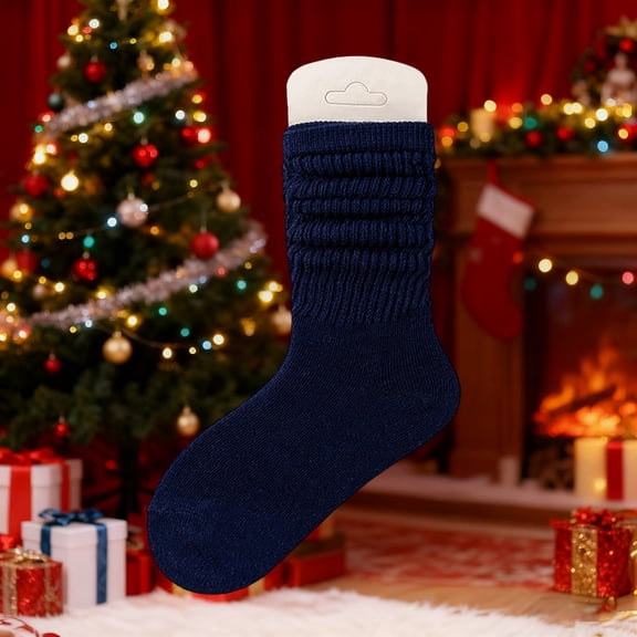 Kids Everyday Comfort Crew Socks for Girls and Boys — Soft Blend Mid-City Stackable Footwear for School Play and Casual Autumn wear, 0-2 years, Navy