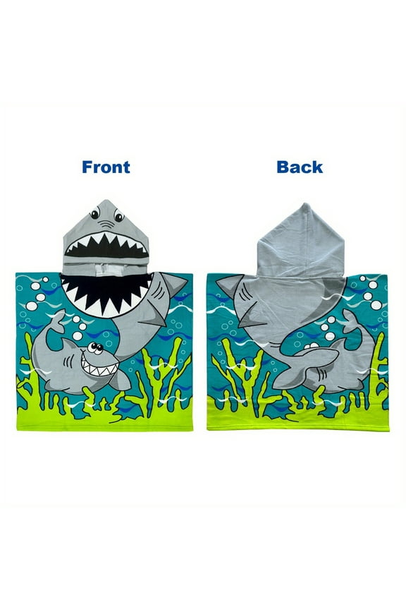 Super Absorbent Microfiber Hooded Kids Beach Towel, Large Soft Quick Dry Children's Bath Cape, Machine Washable Swim Cover Up for Pool Beach Bath Time Boys Girls