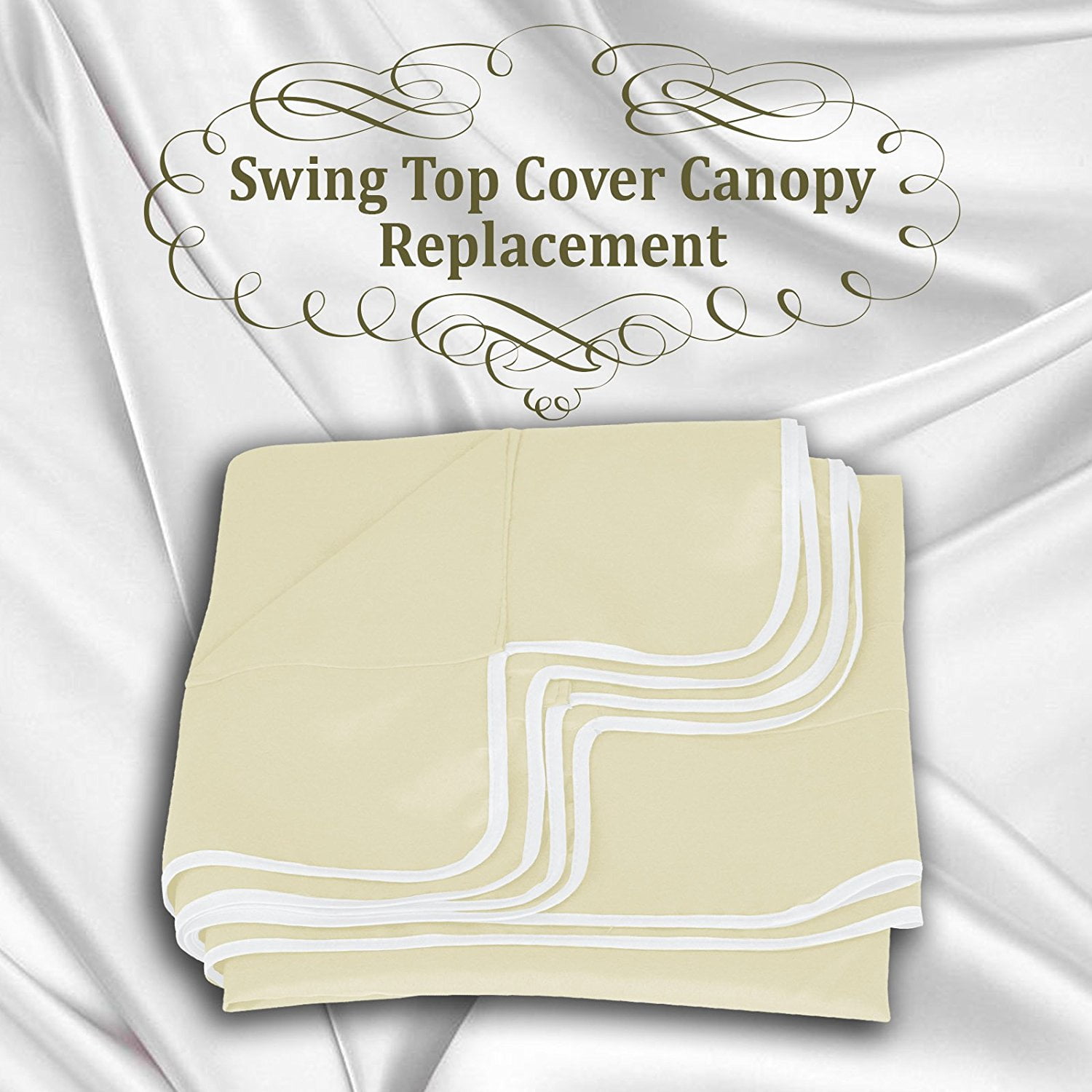 Sunrise Umbrella 73" x 52" Ecru Outdoor Patio Swing Canopy Replacement Cover, UV Resistant