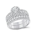 thumbnail image 2 of FB Jewels 14kt White Gold His Hers Round Diamond Solitaire Matching Bridal Wedding Ring Band Set 3.00 Cttw, 2 of 3
