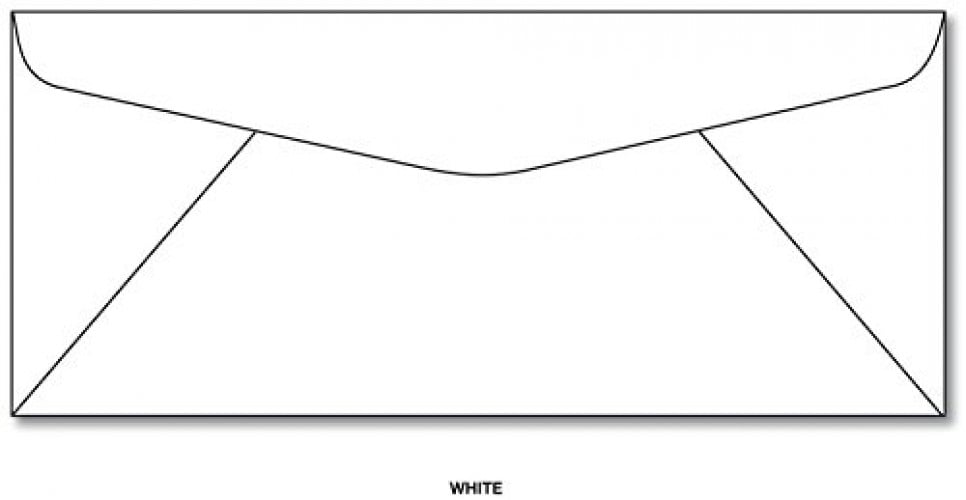 10 White Business Reguler Commercial Envelopes 41/8 X 91/2 Inch
