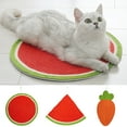 thumbnail image 2 of Reheyre Cat Scratching Pad Watermelon Carrot Shape Grinding Claws Adorable Sisal Kitten Fruit Scratcher Mat Cats Supplies, 2 of 8
