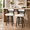 White, variant on MOONMISS Bar Stools Set of 2, 29" Swivel Counter Height with Bentwood Legs and Back,Mid Century Modern Faux Leather Upholstered Counter Stools,Emerald