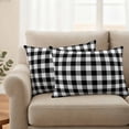 thumbnail image 3 of Outdoor Waterproof Pillow Covers Classic Black and White Buffalo Check Decorative Throw Pillow Protectors,Pillowcase Cushion Cases for Patio Sofa Garden Couch,20x12in,Pack of 2, 3 of 14