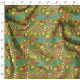 thumbnail image 4 of Soimoi Green Velvet Fabric Star & Candy Cane Party Print Fabric by Yard 58 Inch Wide, 4 of 5