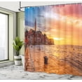 thumbnail image 5 of Ambesonne Nature Shower Curtain, Sunset Seashore Coast, 69"Wx70"L, Brown Yellow, 5 of 5