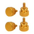 thumbnail image 1 of Tornillos de pulgar estriados totalmente roscados para caja de computadora PC, tono dorado M3.5x7mm 4 piezas, 1 of 3