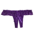 thumbnail image 3 of Aayomet Plus Size Culotte Ouverte Culotte Taille Basse Strings Transparents (Violet, Taille Unique), 3 of 4