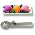 thumbnail image 2 of Cuchara para helado de acero inoxidable macizo, 2 paquetes de cucharas para helado con gatillo fácil, cuchara para fruta, cuchara para sandía, 2 of 7