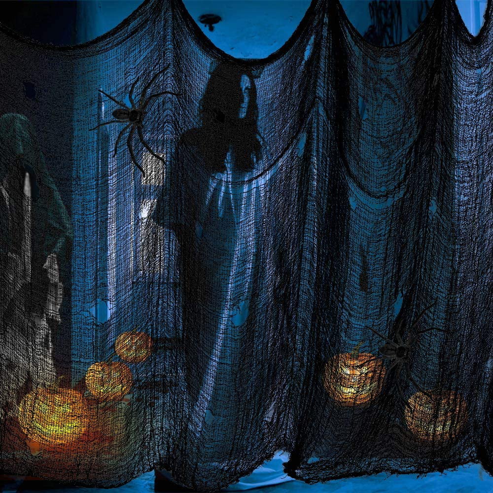 80 x 400 in. Tmflexe Halloween Creepy Cloth Giant Scary Gauze Cloth Spooky Halloween Decorations Party Supplies Decor Outdoor Yard Home Wall Haunted House Doorways Patio Garden 