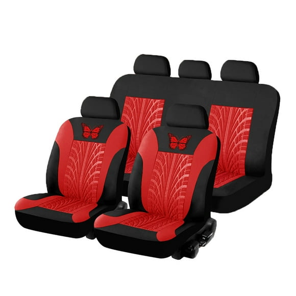 General Car Seat Cover Set Universal ButterflyPattern Embroidery Car Seat Cover Full Set Interior Accessories Auto Seat Cover