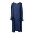 thumbnail image 5 of GEWSEY Women's Lightweight Longer Length Open-Front Long-Sleeve Cardigan Sweater (Navy, One Size), 5 of 5