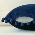 thumbnail image 2 of Phantoscope Pom Pom Velvet Series Decorative Throw Pillow, 18" x 18", Navy Blue, 2 Pack, 2 of 6
