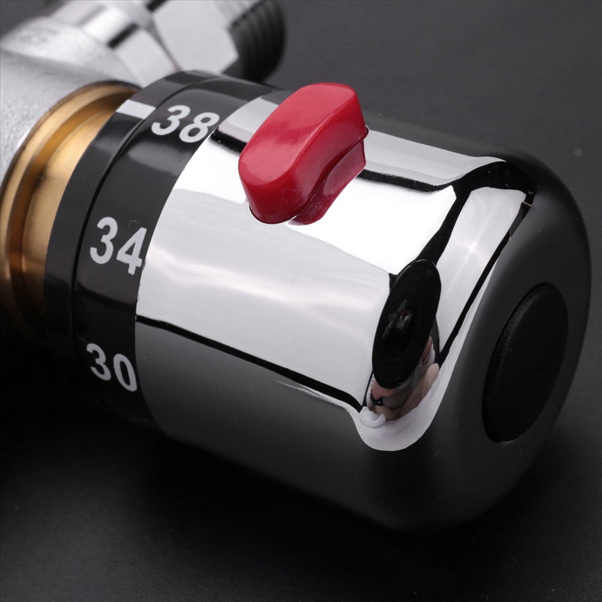 2X Solid Copper 3-Way Thermostatic Mixing Valve 3/4 Inch Solar Water Heater Valve Regulating Temperature Control Valve
