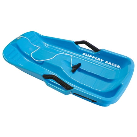 Slippery Racer Downhill Thunder Kids Toddler Plastic Toboggan Snow Sled, Blue