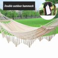 thumbnail image 3 of Hammock Doble Macrame Hamaca Cama de Dos Personas para el Patio del Dormitorio del Patio de la Playa, 3 of 7