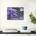 thumbnail image 2 of JRXY Modern Canvas Print Wall Art,Purple Fluttering Petals Decorative Prints Gifts Gallery Walls Family Party Decorations Living Room Bedroom  16x12inch, 2 of 6