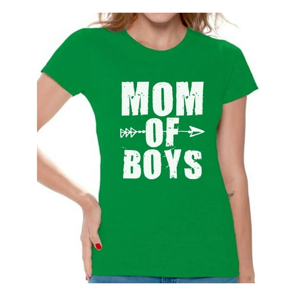 Awkward Styles Women's Mom of Boys Cute Motherhood Graphic T-shirt Tops White Mother's Day
