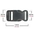 thumbnail image 2 of Paracord Planet Flat Side Release Buckles – Black, Plastic Buckles in Multiple Sizes and Packs – Straps, Crafting, and Replacement, 2 of 4