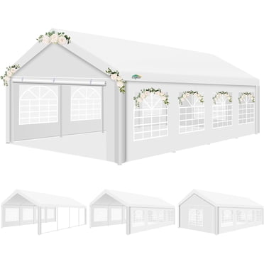COBIZI 13x26ft Party Tent Heavy Duty, Wedding Tent, Event Tents for Parties, Carpas para Fiestas with 6 Removable Sidewalls, 13x26 Tent with Built-in Sandbag, UV50 , Waterproof, White