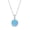Blue Opal, variant on 925 Sterling Silver Rhodium Plated 9mm Round Pronged White/Blue Created Opal with and Cubic Zirconia Pendant Necklace Including a 6mm Round Blue Created Opal Stud Earrings Jewelry Set