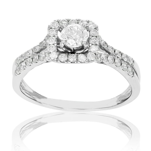 Vir Jewels 3/4 CTTW Diamond Engagement Ring for Women in 14K White Gold Cushion Square Bridal